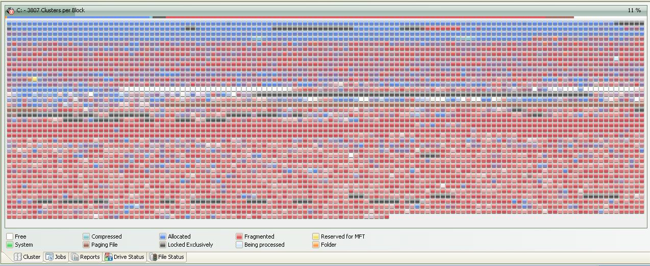 Defragmentation in progress...