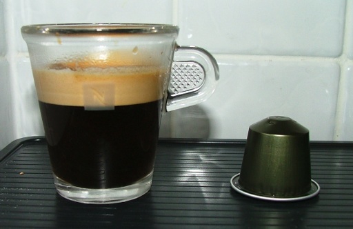 Nespresso pod and espresso