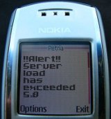 Nagios server load alert delivered by SMS