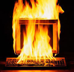 Burning computer Burning computer