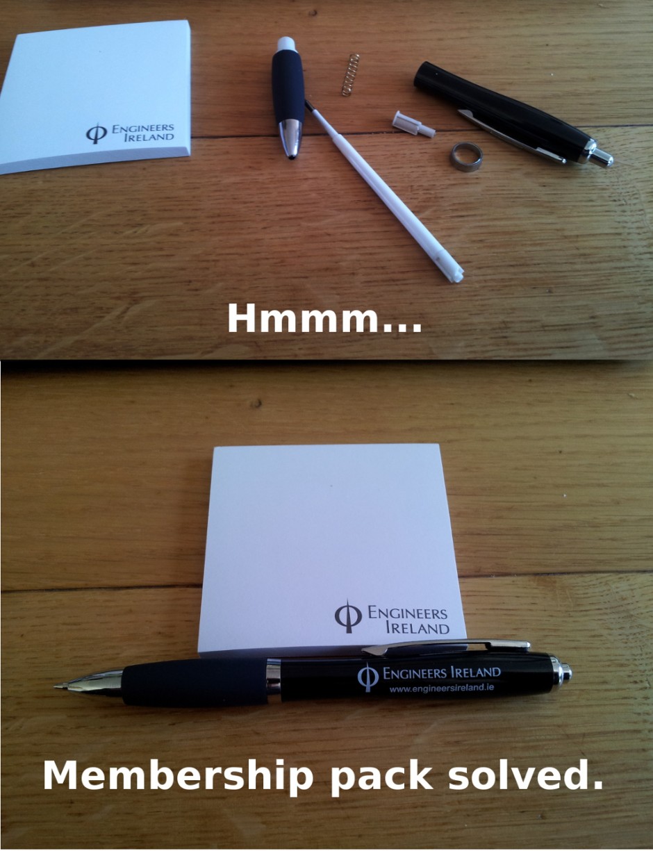 Engineers Ireland membership pack humour